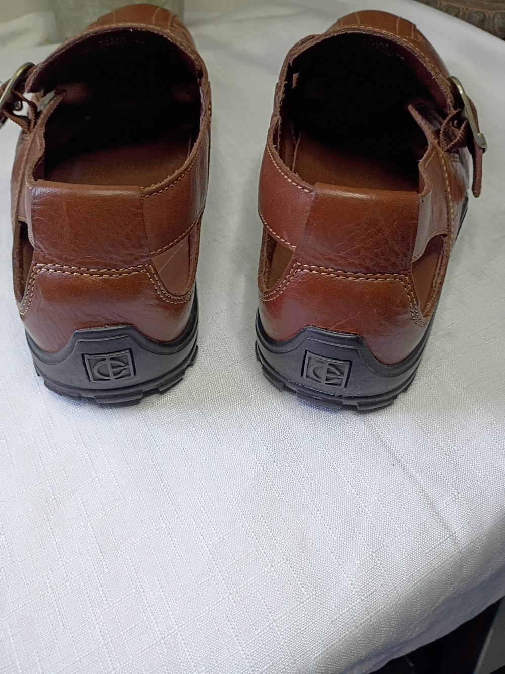 Cole Haan Tucker Sandals Men's Brown Leather Fisherman Slip-On Shoes Size 11.5 - Picture 4 of 13